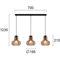 Lampa wisząca LERO LNV0095924 Lunaveri