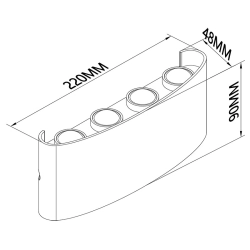 Kinkiet ARCS 7814 Mantra LED biały IP54