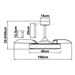 Wentylator sufitowy z oświetleniem COIN FAN 8216 Mantra LED biały