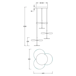 Lampa wisząca ABISAL 9697 Mantra LED drewno / naturalny