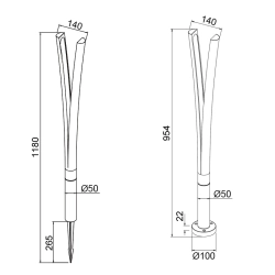 Lampa stojąca zewnętrzna KATANA 9853 Mantra LED brązowy IP65