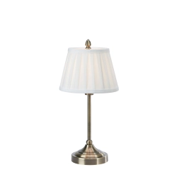 Lampa stołowa OXFORD 108973 Markslojd 1xE14 biały/mosiądz
