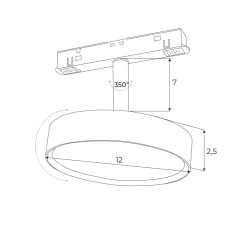 Magnetic M0014N Reflektor Magnetyczny System On/Off 11,5W 855LM 3000K Maxlight