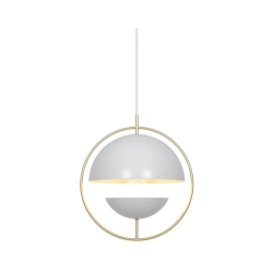 Nowoczesna lampa wisząca Tavia biała, mosiężny pierścień 2412353001 Nordlux - zdjęcie produktu