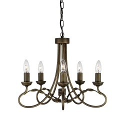 kinkiecik.pl Żyrandol Olivia – 5 źródeł światła – Czarno-złoty OV5-BLK-GOLD Elstead Lighting