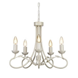 kinkiecik.pl Żyrandol Olivia – 5 źródeł światła – Kość słoniowa i złoto OV5-IVORY-GOLD Elstead Lighting