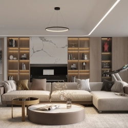 Lampa Wisząca Ringa LED czarna PL0150-BK yaskr