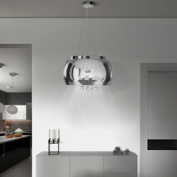 Lampa Szklana Srebrny z Prześwitami drobne korale 50cm CHIARA 519DL DOMENO LIGHTING - zdjęcie dodatkowe 1