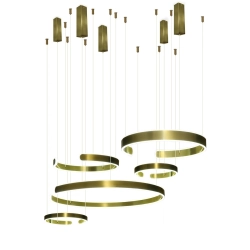 Lampa led 264W złota okręgi + Pilot DL-I02 LARA 542DL DOMENO LIGHTING - zdjęcie dodatkowe 1