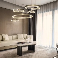Lampa led 326W złota okręgi + Pilot DL-I01 LARA 543DL DOMENO LIGHTING - zdjęcie produktu