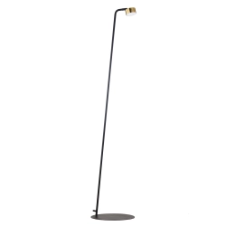 Lampa podłogowa reflektor nowoczesna BAR czarny_złoty mosiądzowany 41711 Sigma