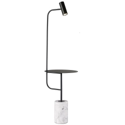 Lampa podłogowa ze stolikiem VINCENT czarna 146 cm ST-7027F black Step into Design