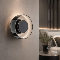 Lampa ścienna DONUT 18 cm - LED, szkło, szaro-czarna ST-5072W smoky black Step into design