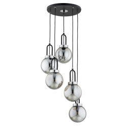 Lampa wisząca ATORI CZARNA CHROM 5xE14 63247 ALFA