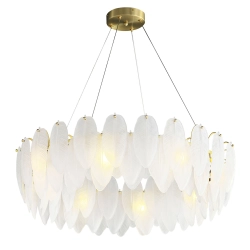 Lampa wisząca PIUMA mosiądz biała 80 cm ST-6289-8 Step into design