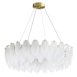Lampa wisząca PIUMA mosiądz biała 80 cm ST-6289-8 Step into design