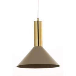 Lampa wisząca VITRUM GOLD stożek ciepły beż/złoty szczotkowany 41719 Sigma