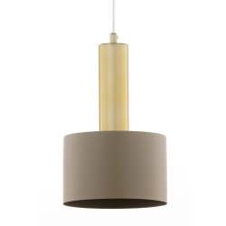 Lampa wisząca VITRUM GOLD walec ciepły beż/złoty szczotkowany 41716 Sigma