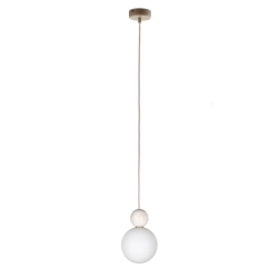 Lampa wisząca biała kula drewno bukowe 41673 RONA 1 bielona Sigma