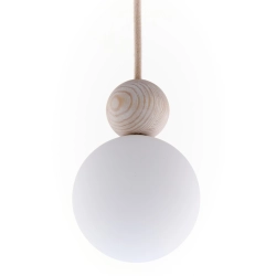 Lampa wisząca biała kula drewno bukowe 41673 RONA 1 bielona Sigma - zdjęcie produktu