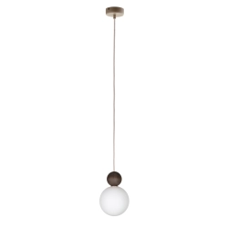 Lampa wisząca biała kula drewno bukowe 41675 RONA 1 ciemny brąz SigmaLampa wisząca biała kula drewno bukowe 41675 RONA 1 ciemny brąz Sigma