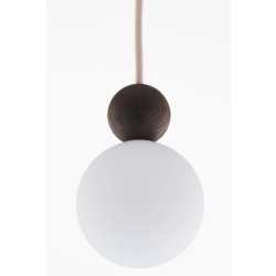 Lampa wisząca biała kula drewno bukowe 41675 RONA 1 ciemny brąz Sigma - zdjęcie produktu