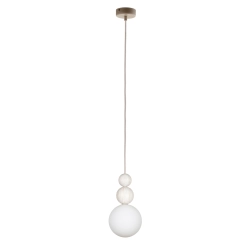 Lampa wisząca biała kula drewno bukowe 41677 RONA 2 bielona Sigma