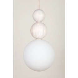 Lampa wisząca biała kula drewno bukowe 41677 RONA 2 bielona Sigma - zdjęcie produktu
