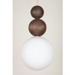 Lampa wisząca biała kula drewno bukowe 41681 RONA 2 ciemny brąz Sigma - zdjęcie produktu