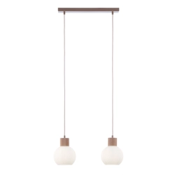 Lampa wisząca biała ryflowana kula drewno bukowe 41843 ALBA 2 Sigma - zdjęcie produktu