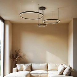 Lampa wisząca okręgi 116W czarna AZ134 MONZA 1236DL DOMENO LIGHTING - zdjęcie dodatkowe 1