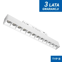 Lampa z diodami do szyn magnetycznych biała 12W 4000K DDCX-GS12-220 - TYP B 1133DL DOMENO LIGHTING - zdjęcie produktu