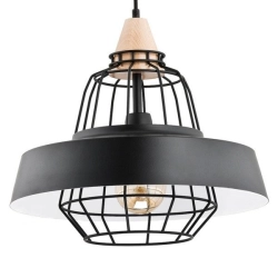 Lampa wisząca TAMARIS czarna/drewno śr. 40cm 60220 ALFA - zdjęcie produktu