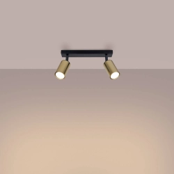 Plafon WINX 2L czarny/złoty SL.1383 SOLLUX LIGHTING