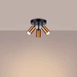 Plafon WINX 3P czarny/miedź SL.1377 SOLLUX LIGHTING