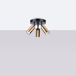 Plafon WINX 3P czarny/złoty SL.1385 SOLLUX LIGHTING