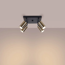 Plafon WINX 4 czarny/złoty SL.1386 SOLLUX LIGHTING