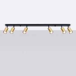 Plafon WINX 6L czarny/złoty SL.1388 SOLLUX LIGHTING
