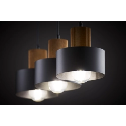 RIF WOOD 3 czarny 41862 lampa wisząca drewno naturalne jasny brąz Sigma