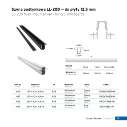 Szyna magnetyczna podtynkowa czarna LL-20D 200cm 1026DL DOMENO LIGHTING - zdjęcie dodatkowe 1