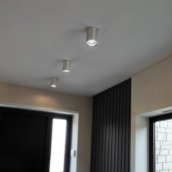 DUŻA OPRAWA NATYNKOWA HALOGENOWA TUBA LED RUCHOMA srebrna szczotkowana 498DL DOMENO LIGHTING - zdjęcie dodatkowe 1