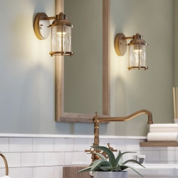 Kinkiet Ashlandbay – 1 źródło światła – Naturalny mosiądz QN-ASHLANDBAY1-NBR-BATH Elstead Lighting