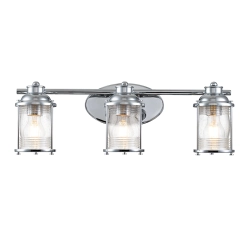 kinkiecik.pl Kinkiet Ashlandbay – 3 źródła światła – Polerowany chrom QN-ASHLANDBAY3-PC-BATH Elstead Lighting