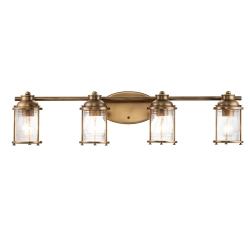 kinkiecik.pl Kinkiet Ashlandbay – 4 źródła światła – Naturalny mosiądz QN-ASHLANDBAY4-NBR-BATH Elstead Lighting