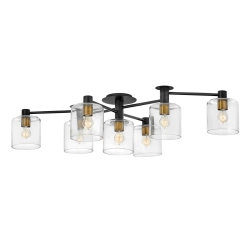 kinkiecik.pl Półplafon Axel – 7 źródeł światła – Czarny/ Stary mosiądz QN-AXEL7-BK Elstead Lighting