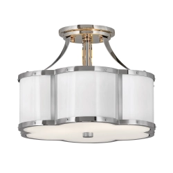 kinkiecik.pl Półplafon Chance – 2 źródła światła – Biały/ Polerowany nikiel QN-CHANCE-SF-S-PN Elstead Lighting
