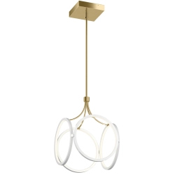 kinkiecik.pl Lampa wisząca LED Ciri – Biała/ Szampańskie złoto QN-CIRI-P-WH Elstead Lighting