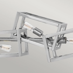 Podłużna lampa wisząca Ensemble – 6 źródeł światła – Polerowany nikiel QN-ENSEMBLE6-PN Elstead Lighting