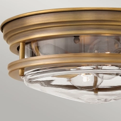 Plafon Hadrian – 2 źródła światła – Przezroczyste szkło – Szczotkowany brąz QN-HADRIAN-FS-BR-CLEAR Elstead Lighting