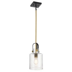 kinkiecik.pl Lampa wisząca Kitner – 1 źródło światła – Naturalny mosiądz QN-KITNER-P-NBR Elstead Lighting